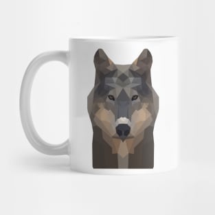 low poly wolf Mug